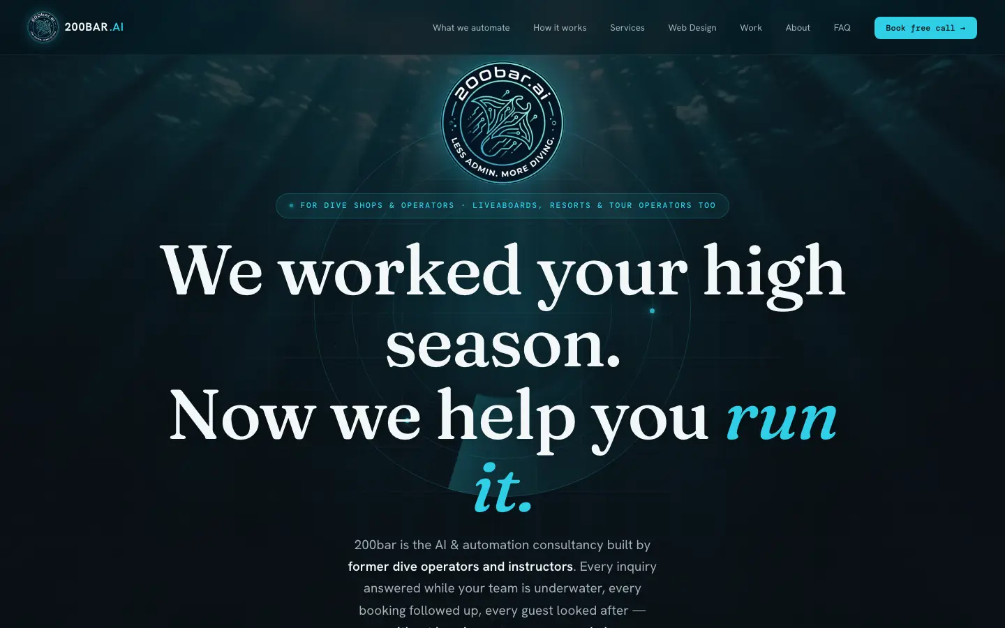Screenshot of 200bar.ai homepage