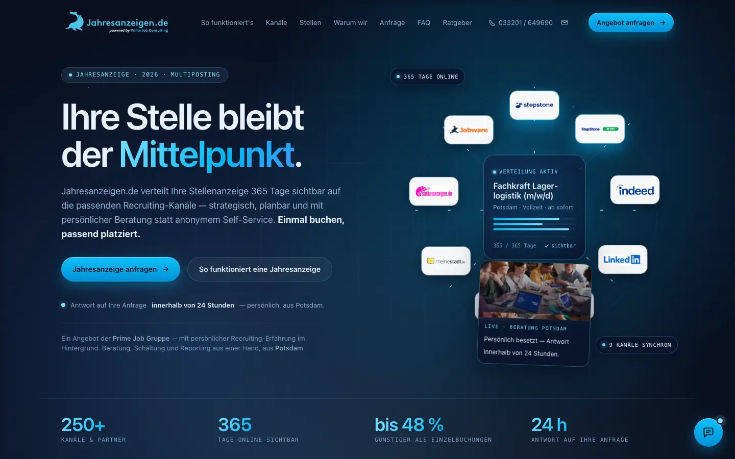 Screenshot of Jahresanzeigen.de homepage